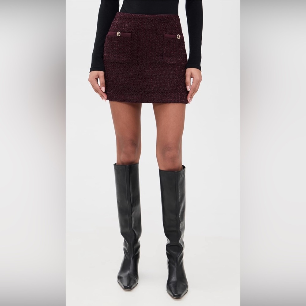 Line & Dot Burgundy Charli Mini Skirt